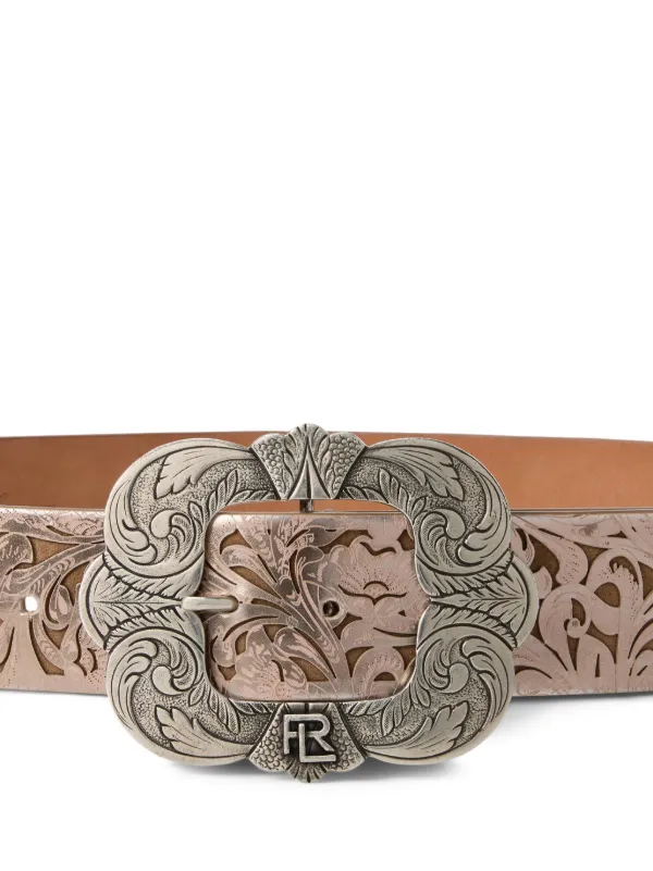 Ralph Lauren Collection Tooled Buckle Belt Brown FARFETCH TR