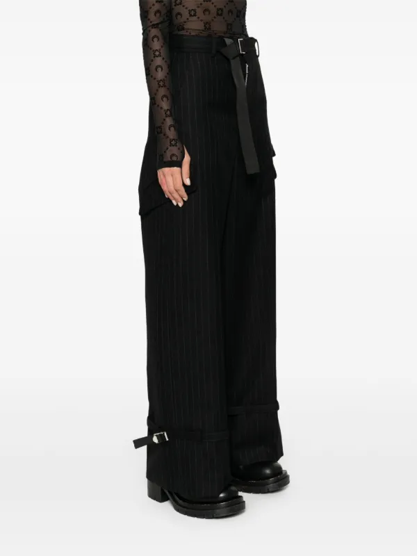 Sacai ストライプ パンツ | ブラック | FARFETCH JP