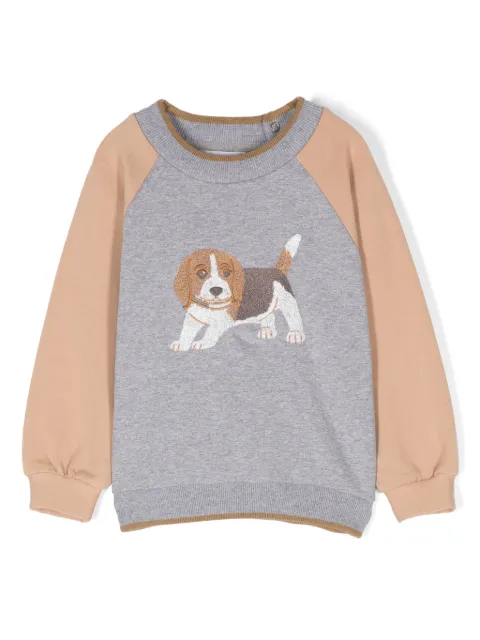 Patachou dog-embroidered sweatshirt