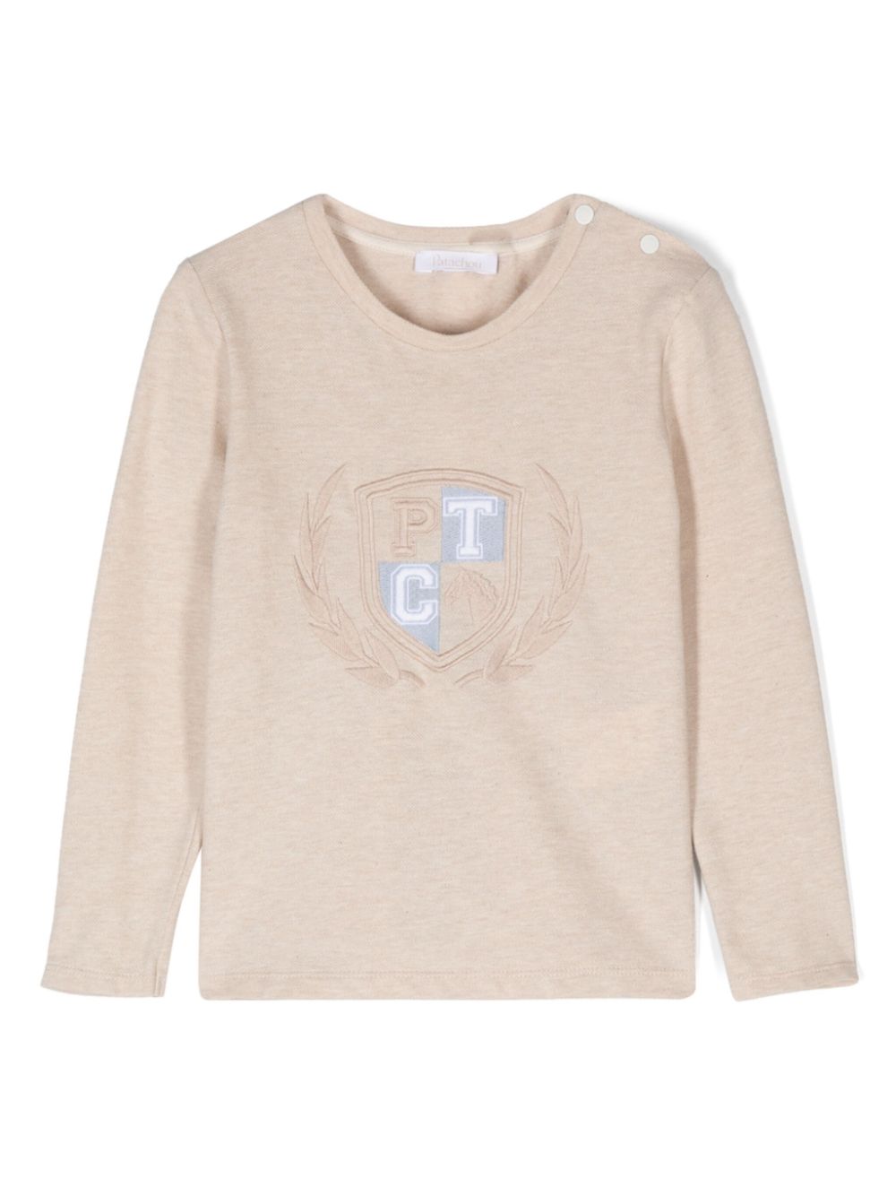 Patachou logo-embroidered T-shirt - Neutrals