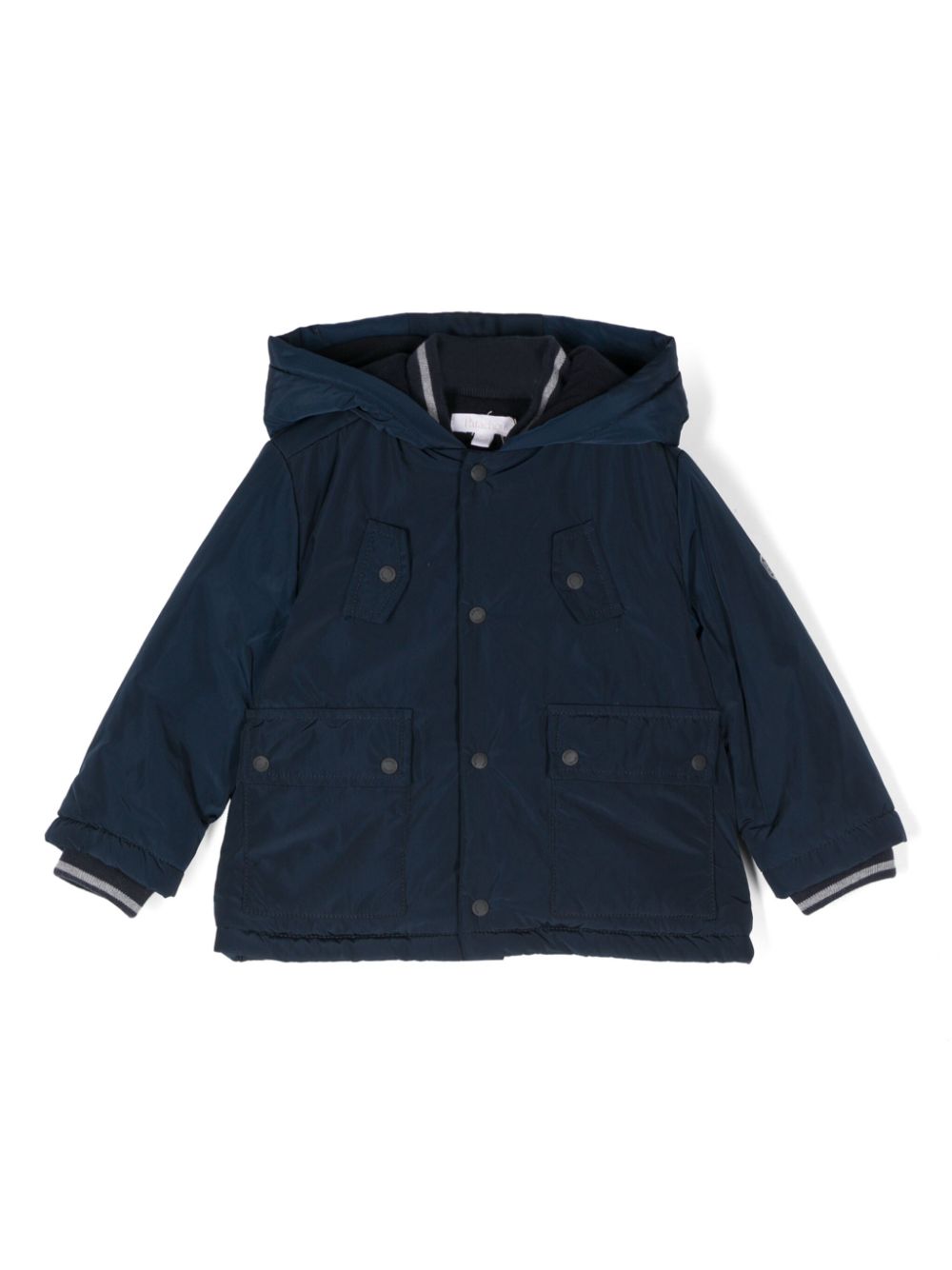 Patachou logo-embroidered coat - Blue