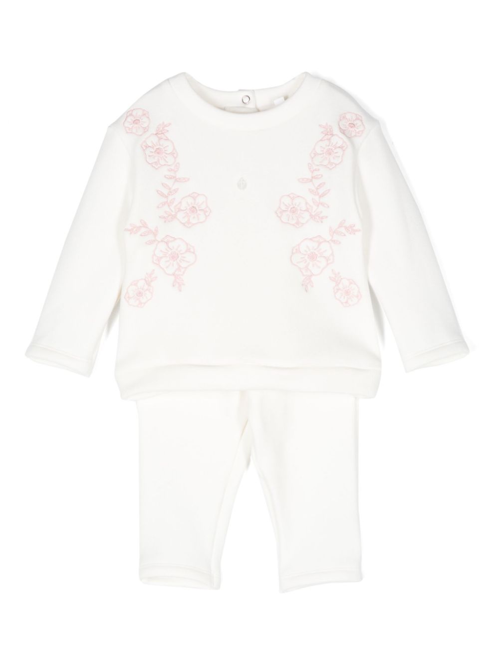 Patachou floral-embroidered tracksuit - Neutrals