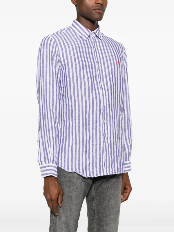 Polo Ralph Lauren ストライプ リネンシャツ | ブルー | FARFETCH JP