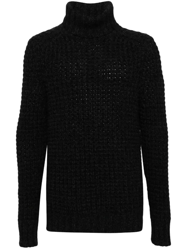 Polo Neck Jumper Chunky Knit Jumper Mens Roll Neck Chunky Cable