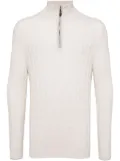 N.Peal Albemarle Cable Half Zip jumper - Neutrals