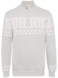 N.Peal Jacquard cashmere jumper - Grey
