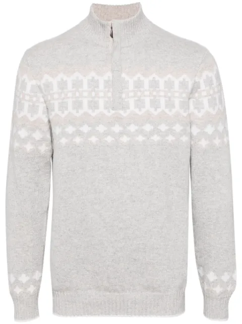 N.Peal Jacquard cashmere jumper