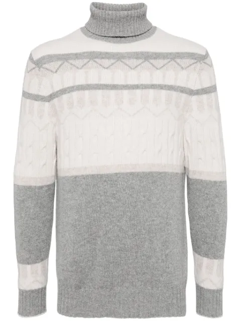 N.Peal Jacquard cashmere jumper
