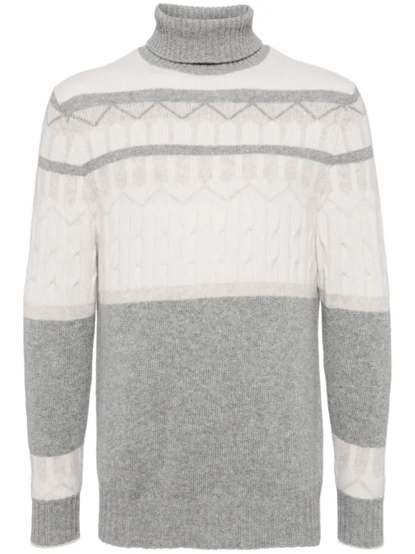 Jacquard Cashmere Jumper Grey FARFETCH JO - Main Image