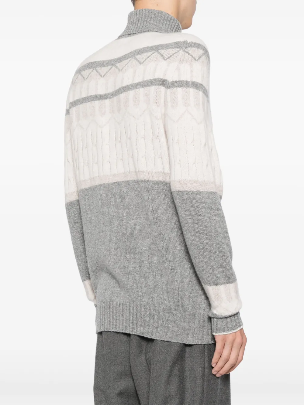 N.Peal Kasjmier jacquard trui Grijs