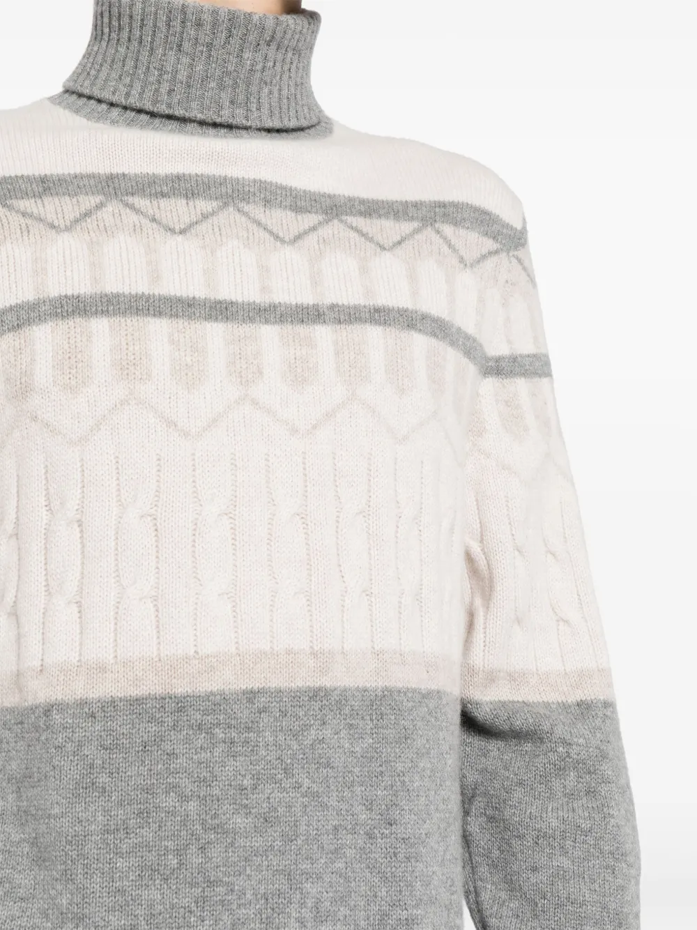 N.Peal Kasjmier jacquard trui Grijs