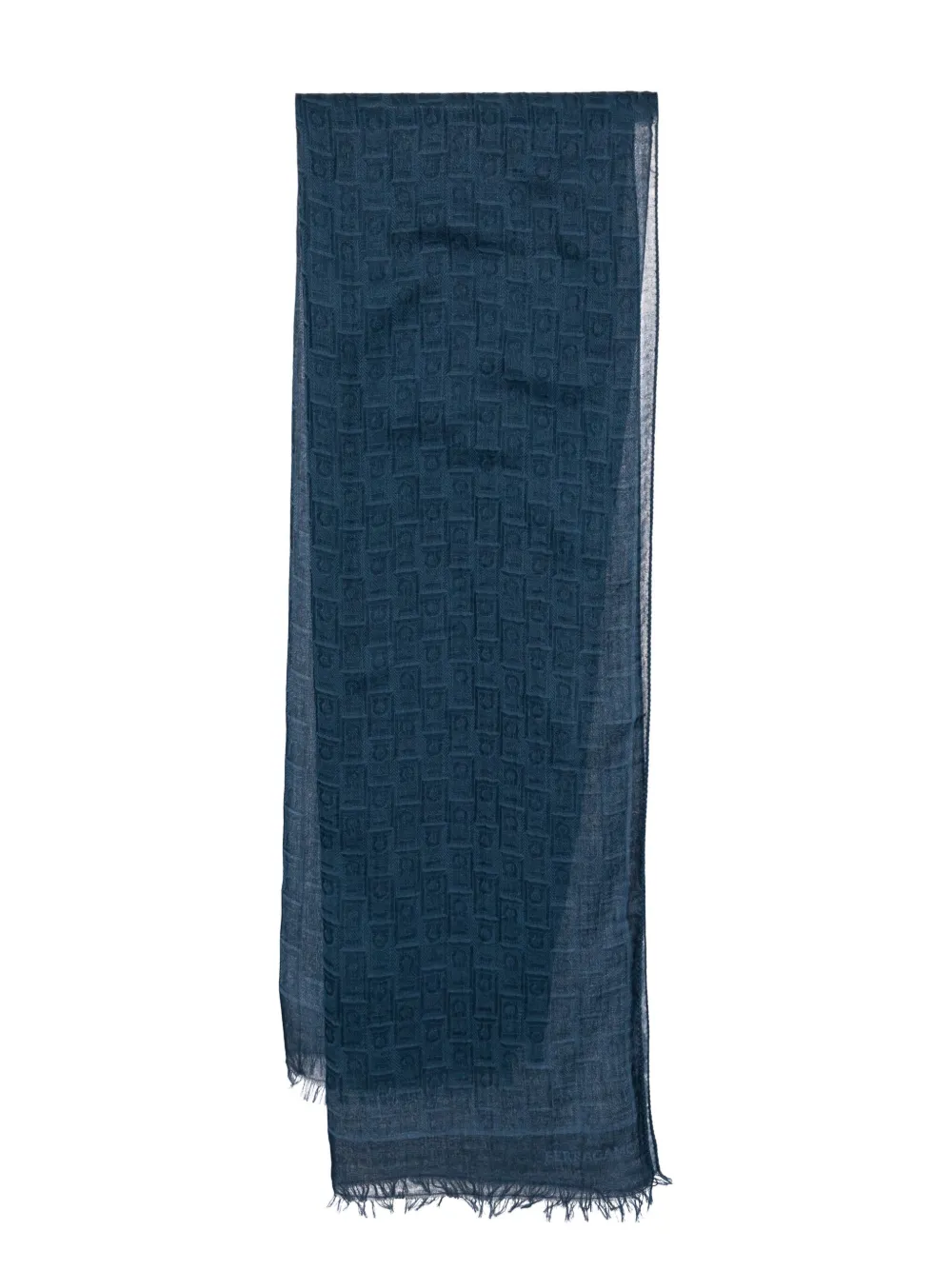 Ferragamo Sjaal met gancini patroon Blauw