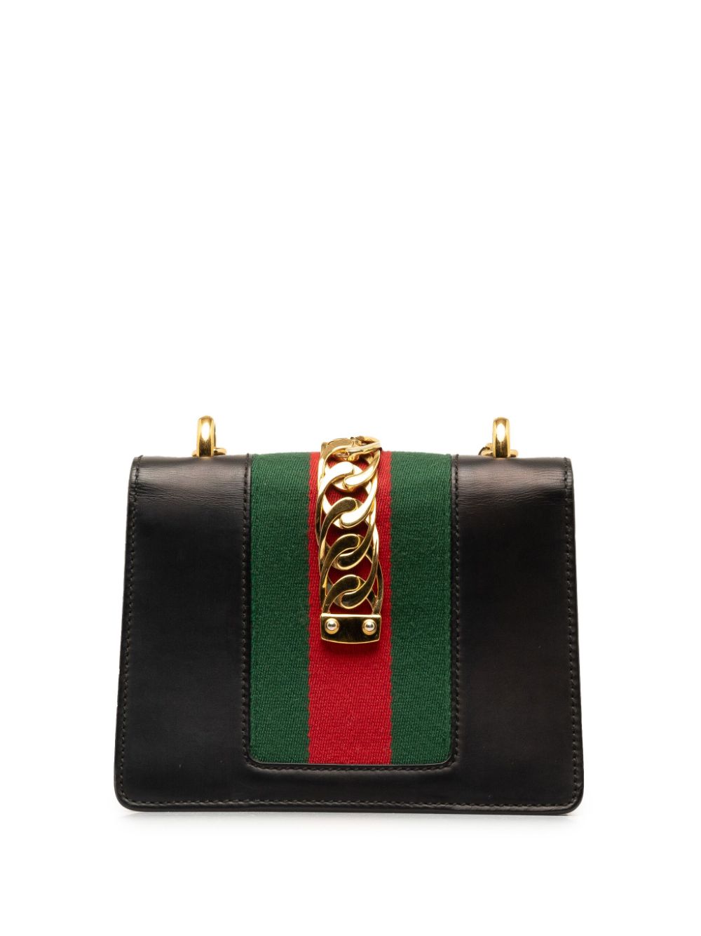 Gucci Pre-Owned 2000-2015 Mini Sylvie Leather Chain crossbody bag - Zwart