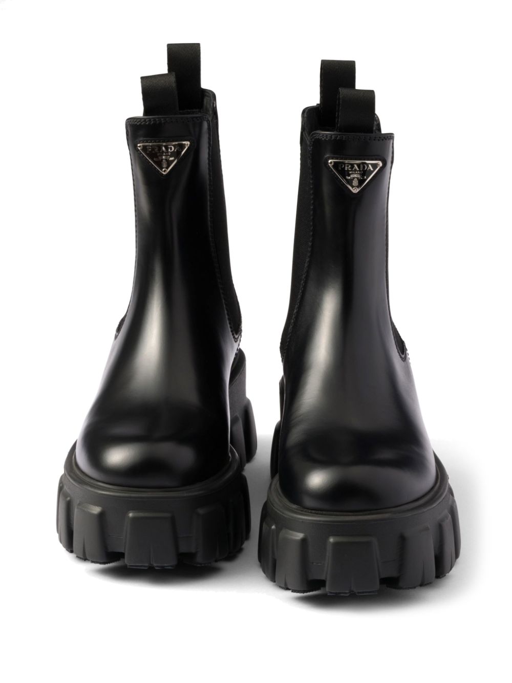 Prada Monolith leather Chelsea boots Black