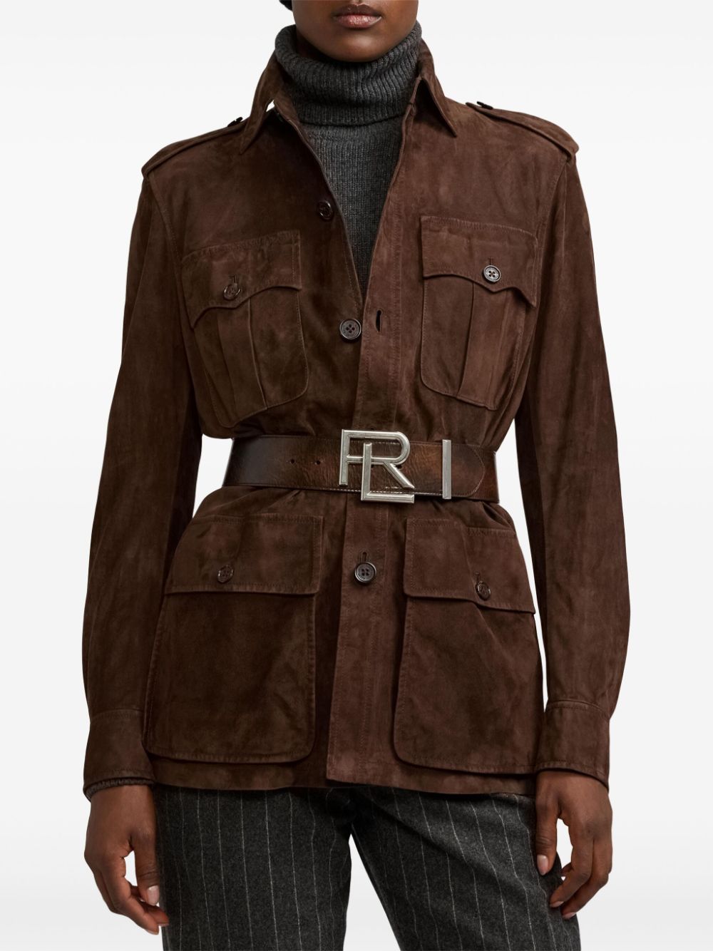 Shop Ralph Lauren Logo-buckle Leather Belt In Brown