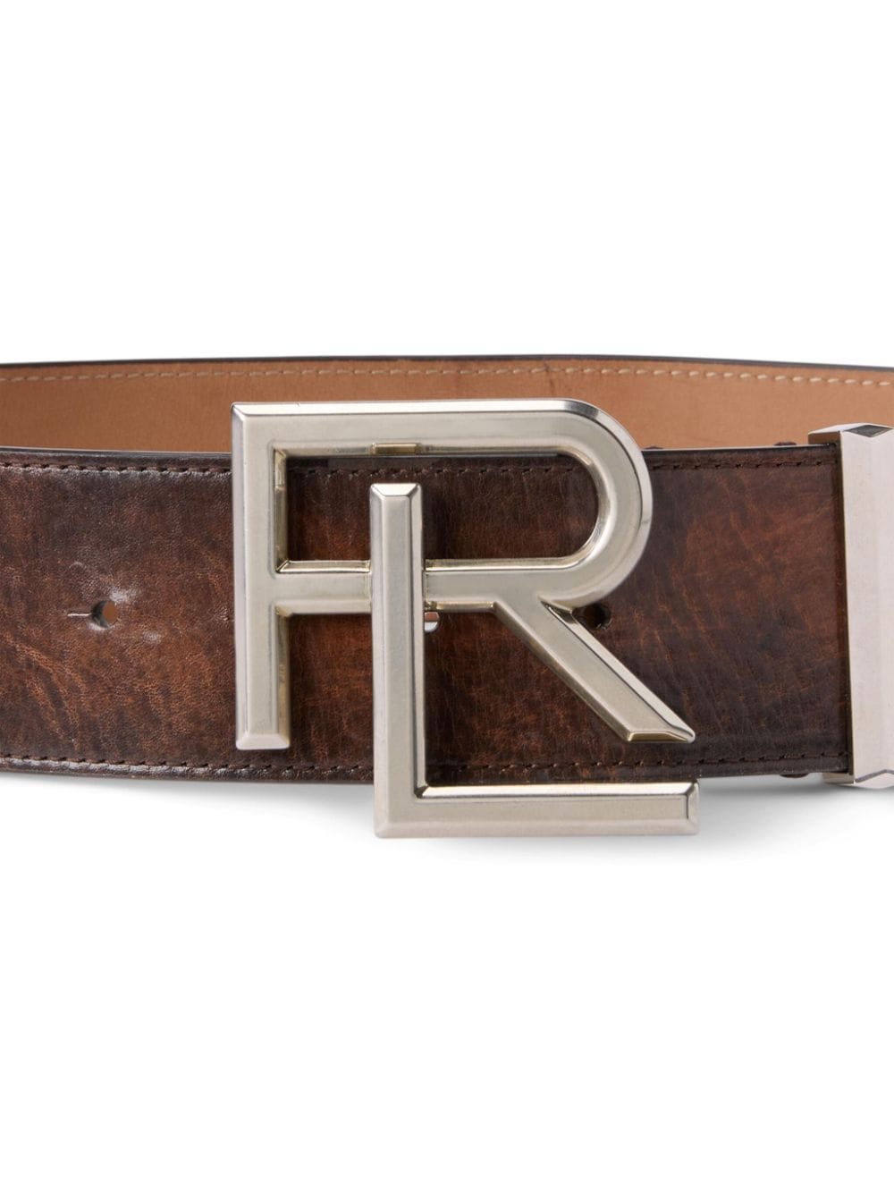 Shop Ralph Lauren Logo-buckle Leather Belt In Brown