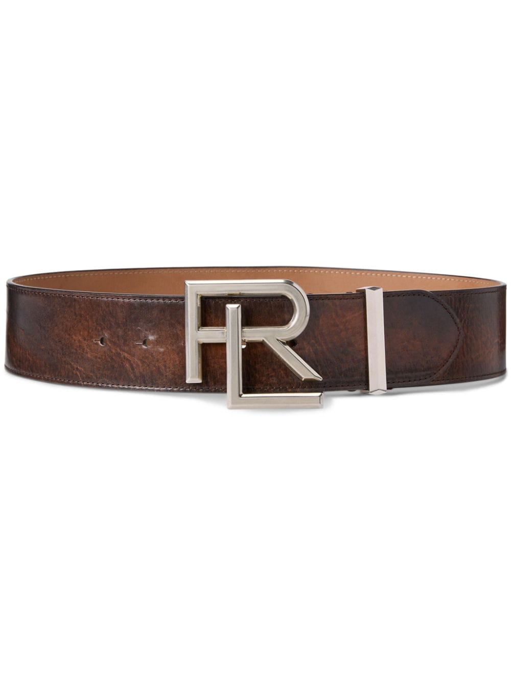 Ralph Lauren Collection Leren riem met logogesp Bruin