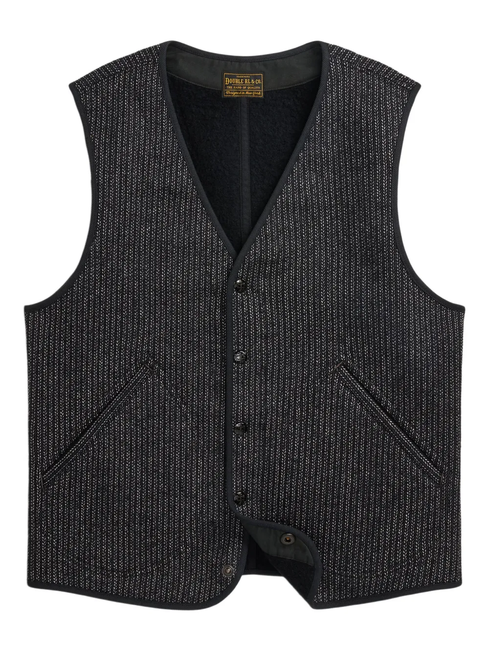 Ralph Lauren RRL Button-up gilet met textuur Blauw