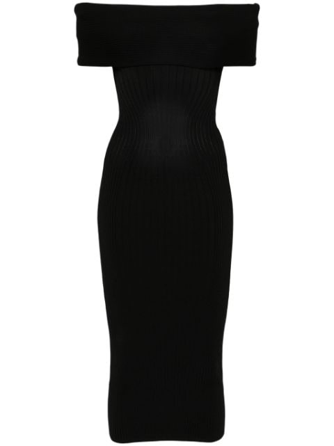 Mugler off-shoulder knit dress 