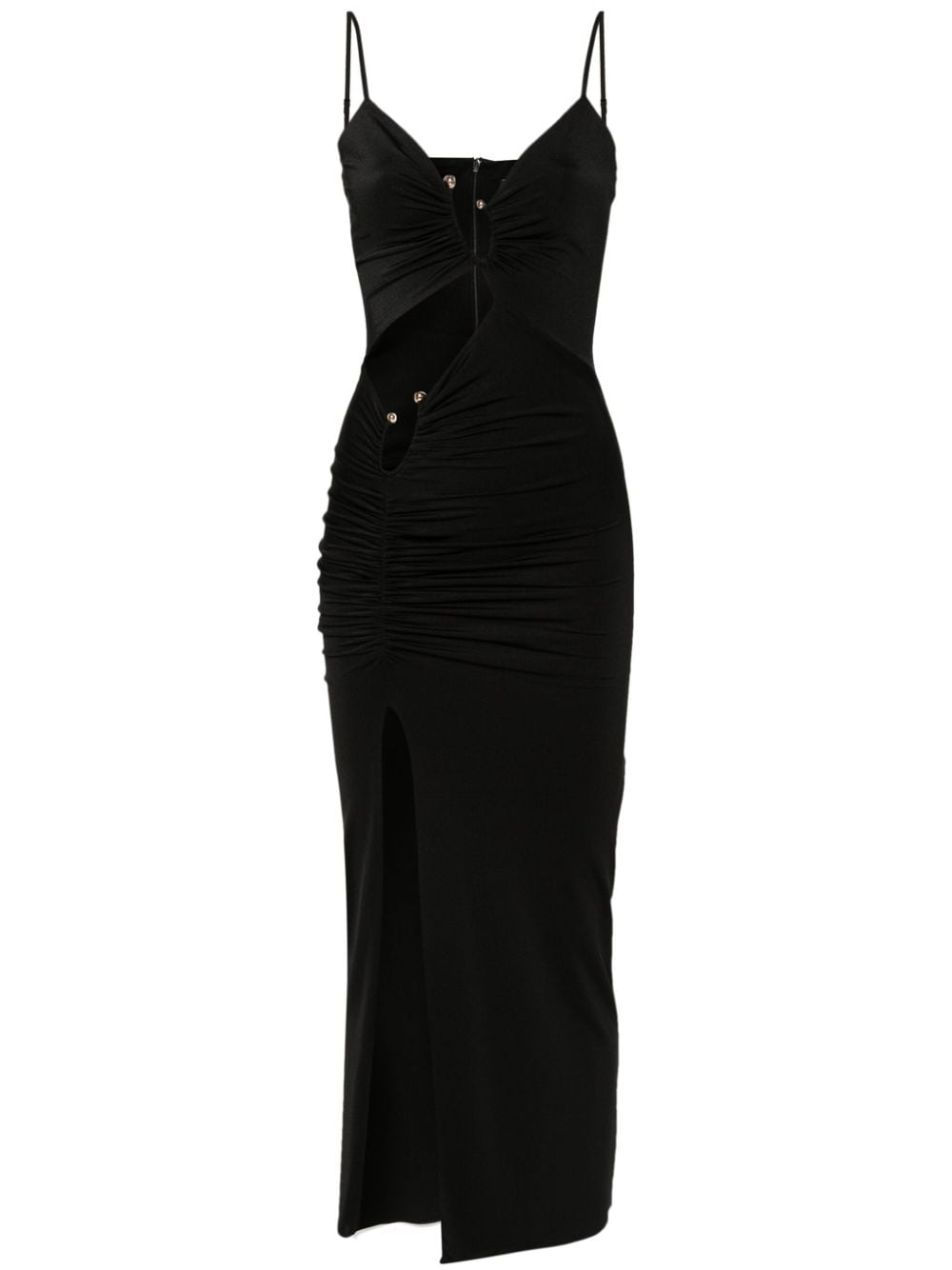 Shop Nissa Cut-out Midi Dress In Black