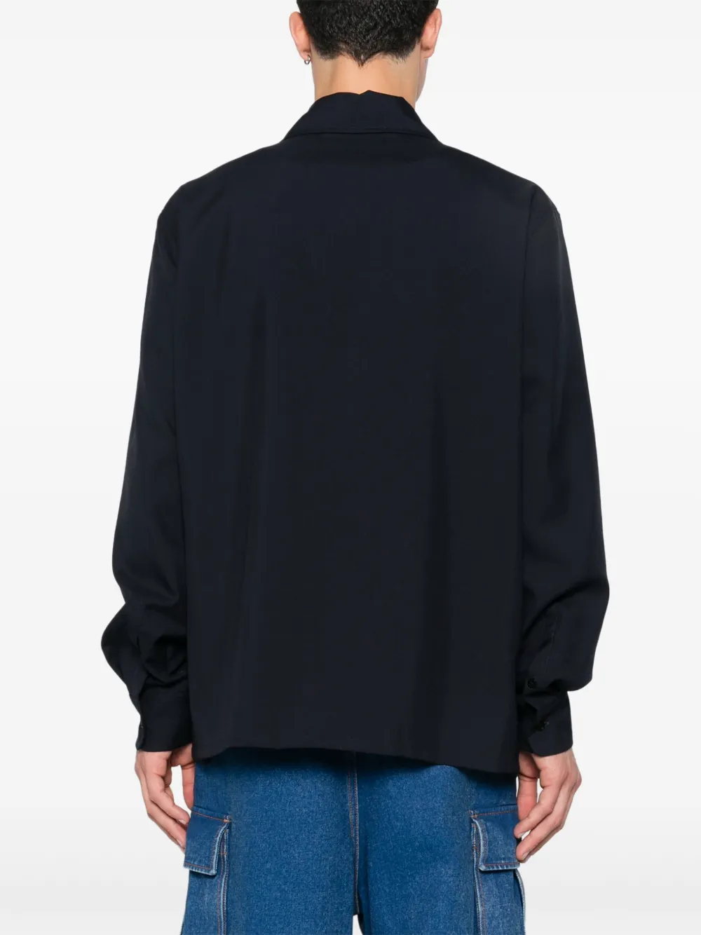 Marni Overhemd met geborduurd logo Blauw