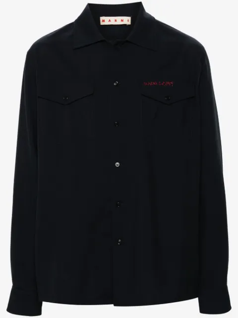Marni logo-embroidered shirt