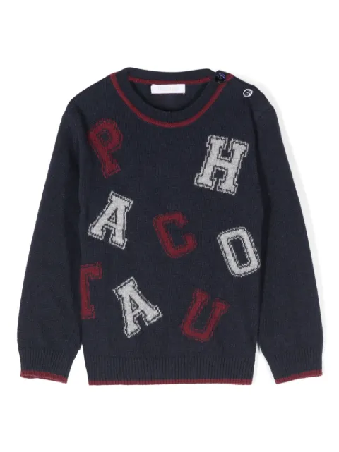 Patachou logo-intarsia sweater