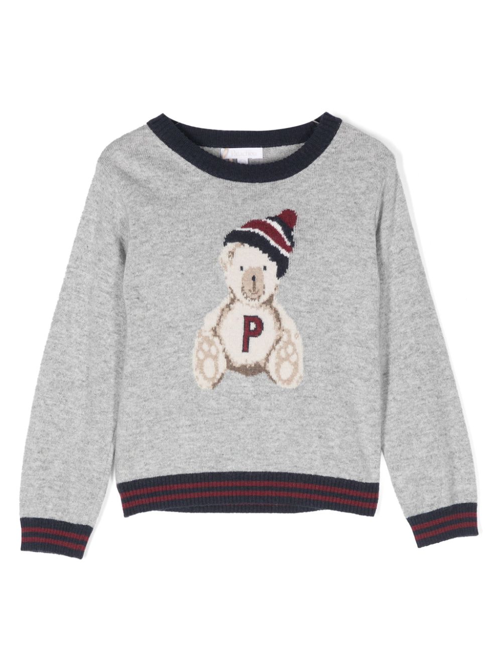 PATACHOU TEDDY BEAR-INTARSIA SWEATER 