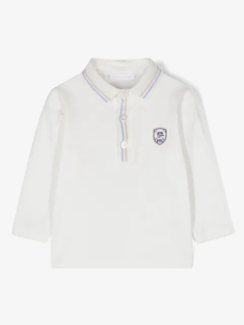 Patachou logo-patch polo shirt