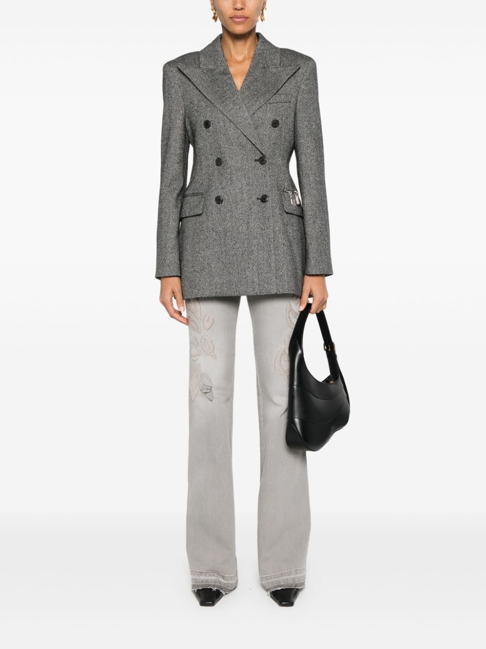 Ermanno Scervino Blazer met visgraatpatroonn - Zwart