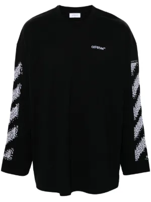OFF-WHITE Tシャツ VIP価格 送料無料 Off-white オフホワイトイーグルフロント刺繍Tシャツブラック
