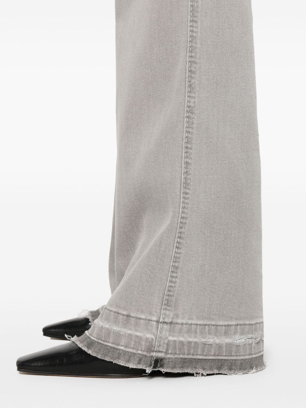 Shop Ermanno Scervino Embroidered Bootcut Jeans In Grey