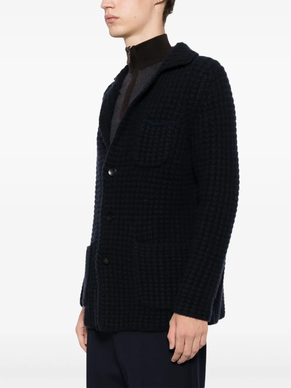 N.Peal Grofgebreide blazer Blauw