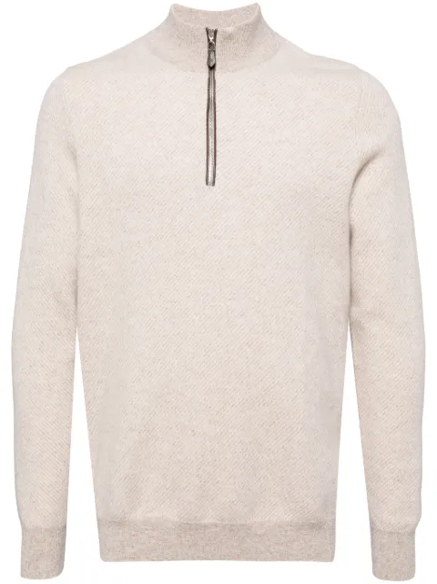 N.Peal Temple Jacquard Half Zip sweatshirt