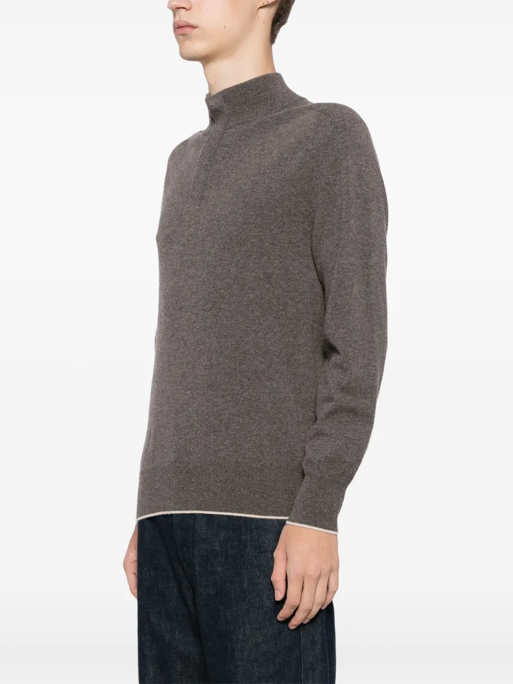 N.Peal Kasjmier trui met knopen Beige