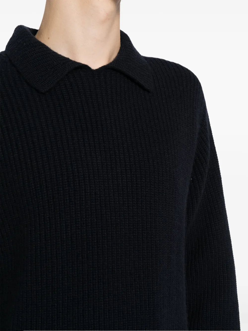 N.Peal Clapham gebreid poloshirt Blauw