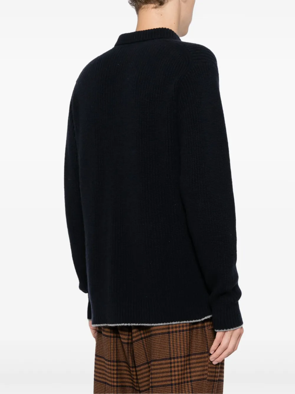 N.Peal Clapham gebreid poloshirt Blauw