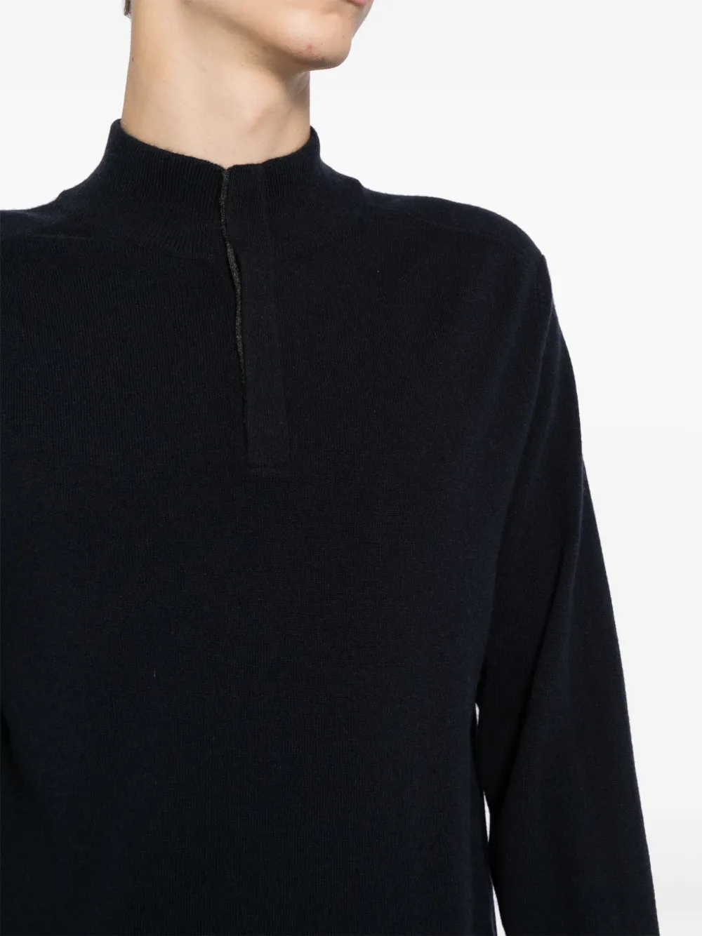 N.Peal Kasjmier trui met knopen Blauw