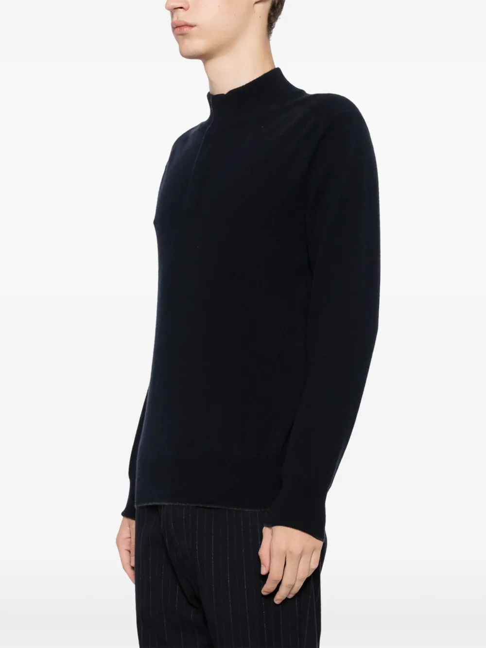 N.Peal Kasjmier trui met knopen Blauw