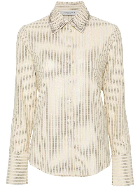 Golden Goose crystal-embellished striped shirt