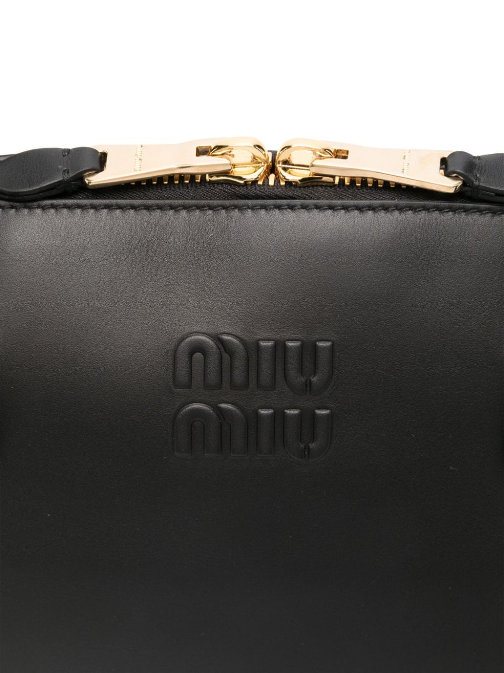 Shop Miu Miu Logo-embossed Tote Bag In Schwarz