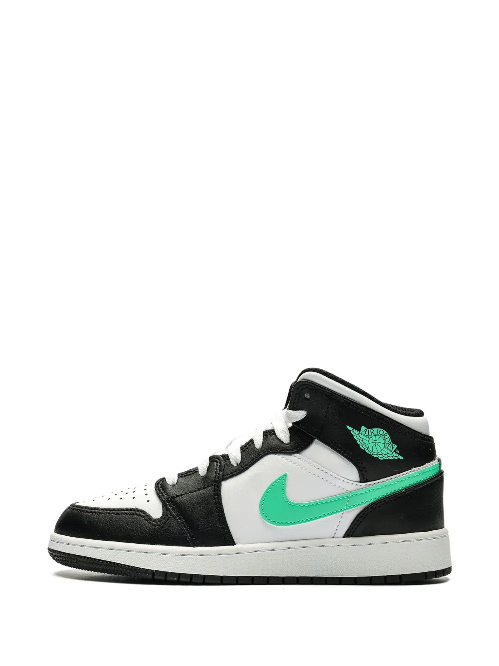 Jordan Kids Air Jordan 1 Mid "Green Glow" sneakers Zwart