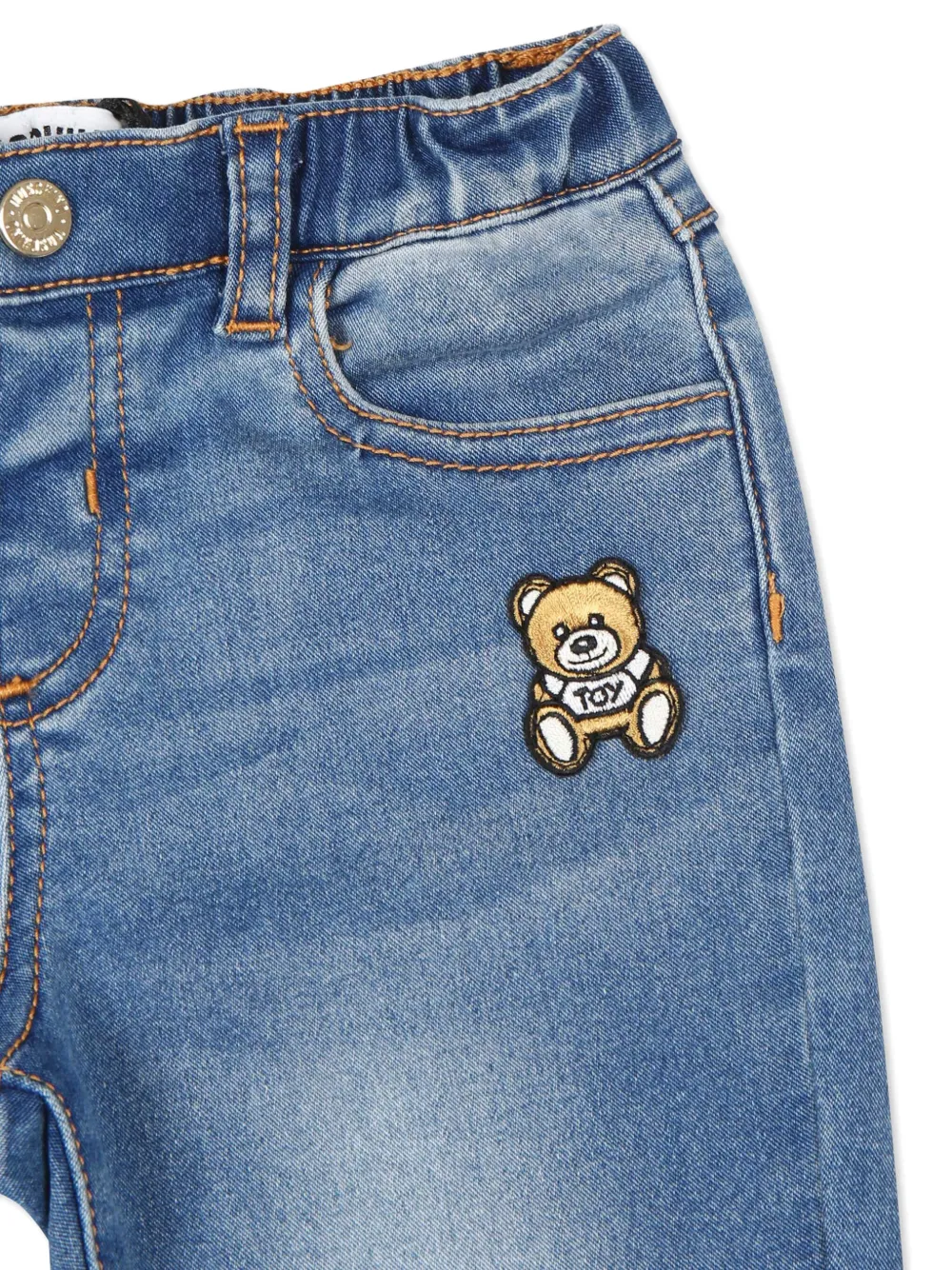 Moschino Kids Jeans met beerpatch Blauw