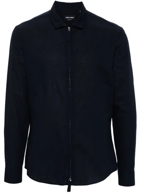 Giorgio Armani seersucker zip shirt