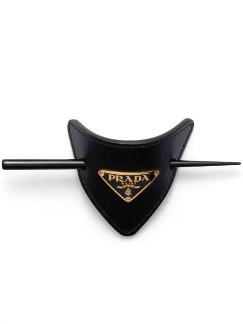 Prada barrette en cuir - Noir - Prada - Modalova