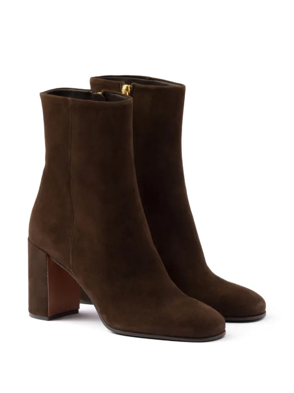 Prada Suede Booties | Brown | FARFETCH