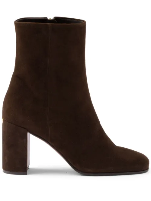 Bottines en daim à logo émaillé 90 mm - Prada - Modalova