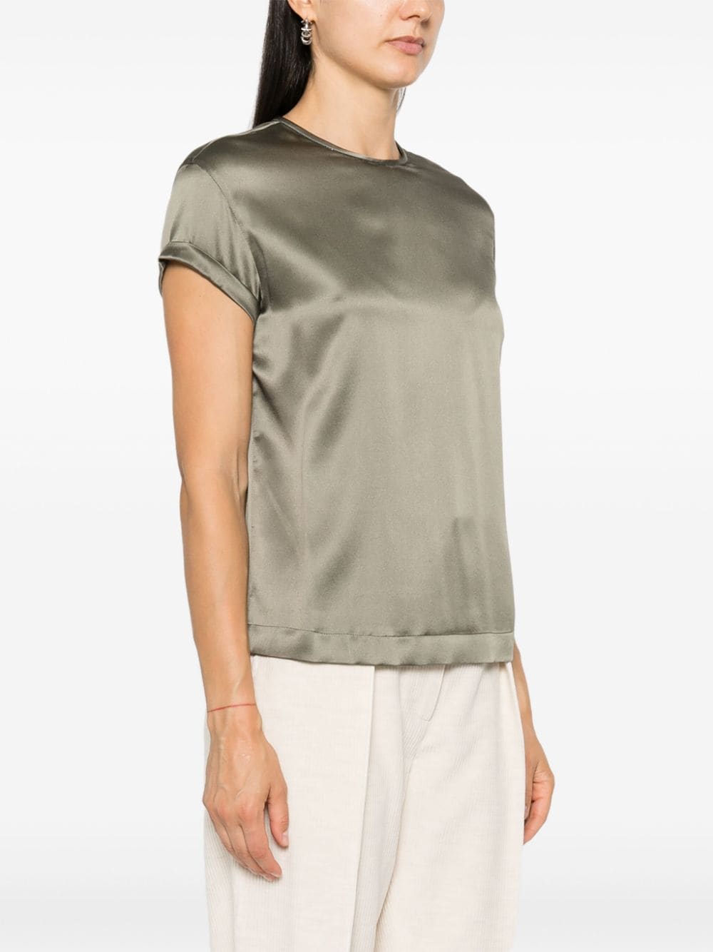 Shop Brunello Cucinelli Monili-detail Blouse In Green