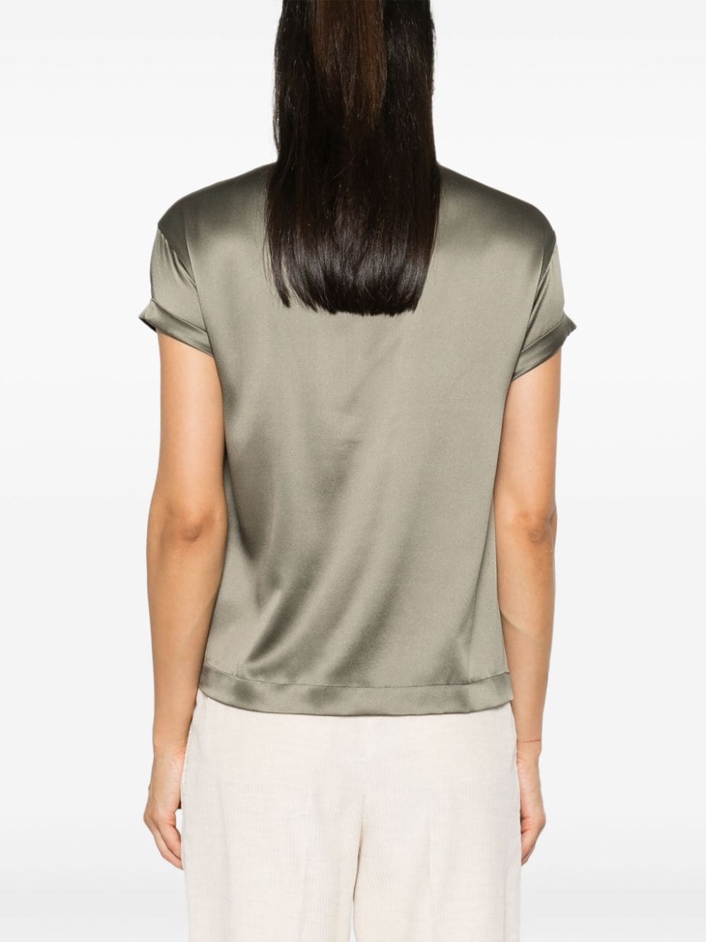 Shop Brunello Cucinelli Monili-detail Blouse In Green