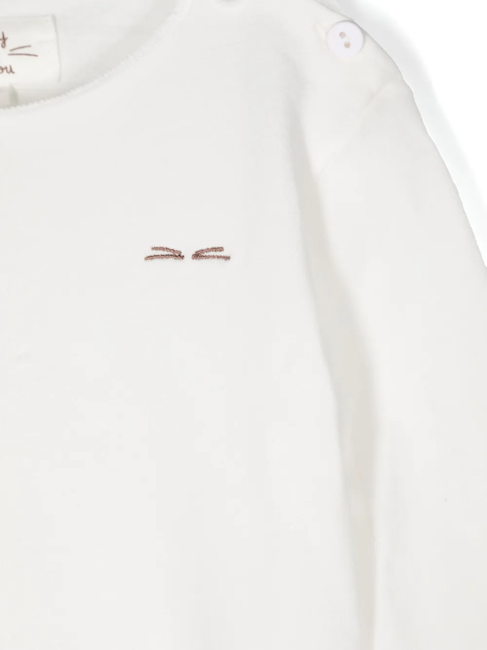 TEDDY & MINOU T-shirt met geborduurd logo Wit